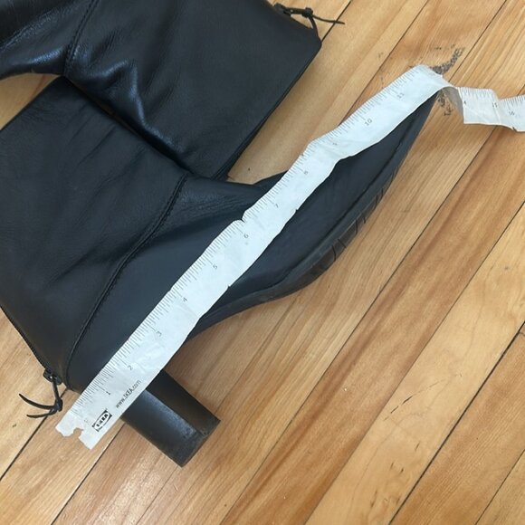 Stuart Weitzman soft leather heeled ankle boots square toe black size 11 - Picture 10 of 11